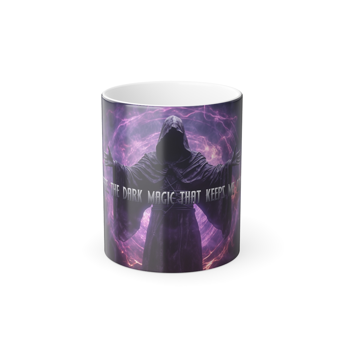 "Coffee, the black magic that keeps me going" Color Morphing Mug, 11oz (Includes game) Path of the Necromancer  product main image