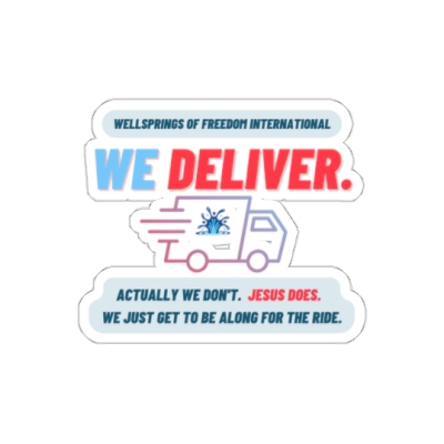 We Deliver Sticker