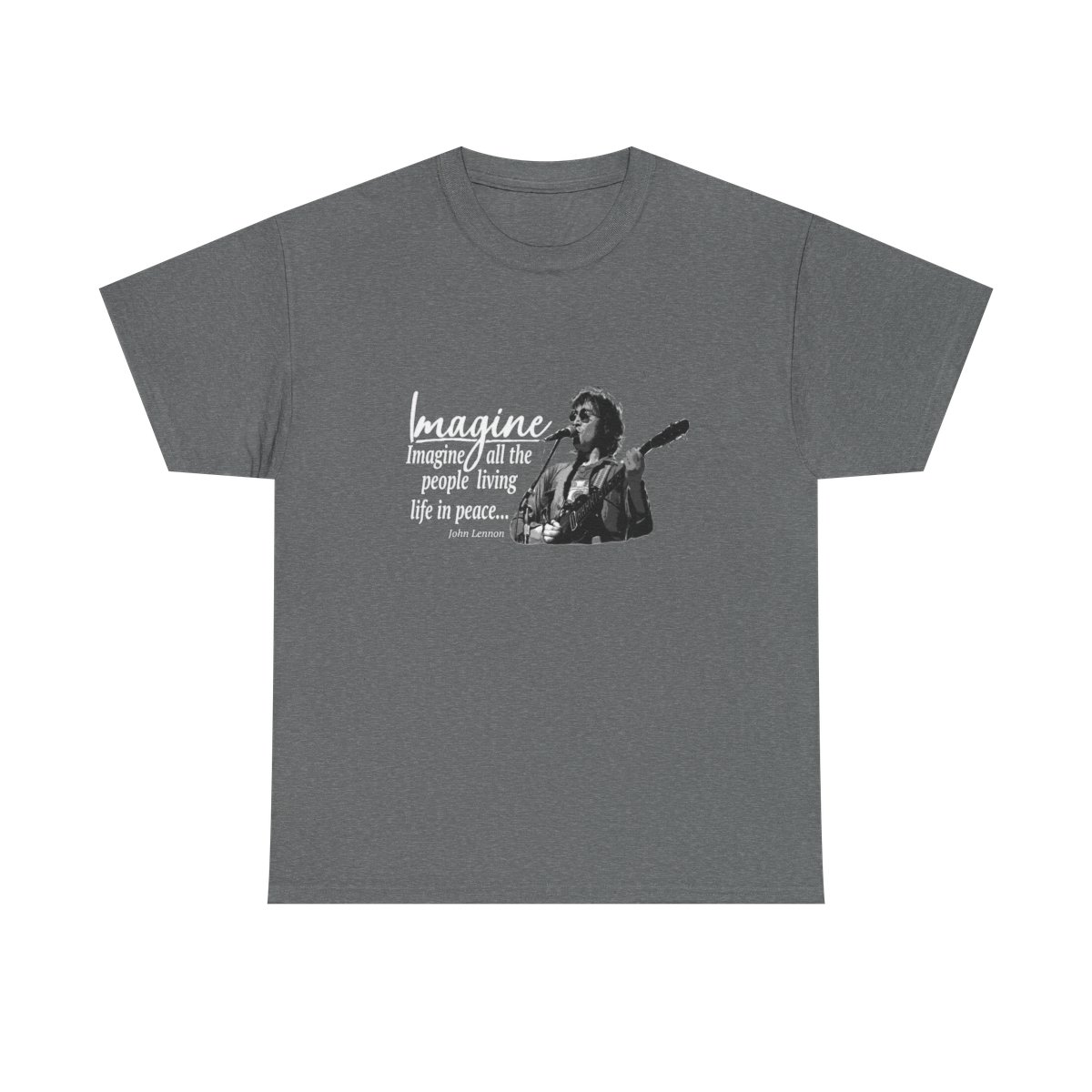 John Lennon's Imagine on a Dark Cotton T-shirt product thumbnail image
