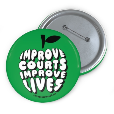 Pin Button | Improve Courts Improve Lives Apple Design (3 in, Dark Green)