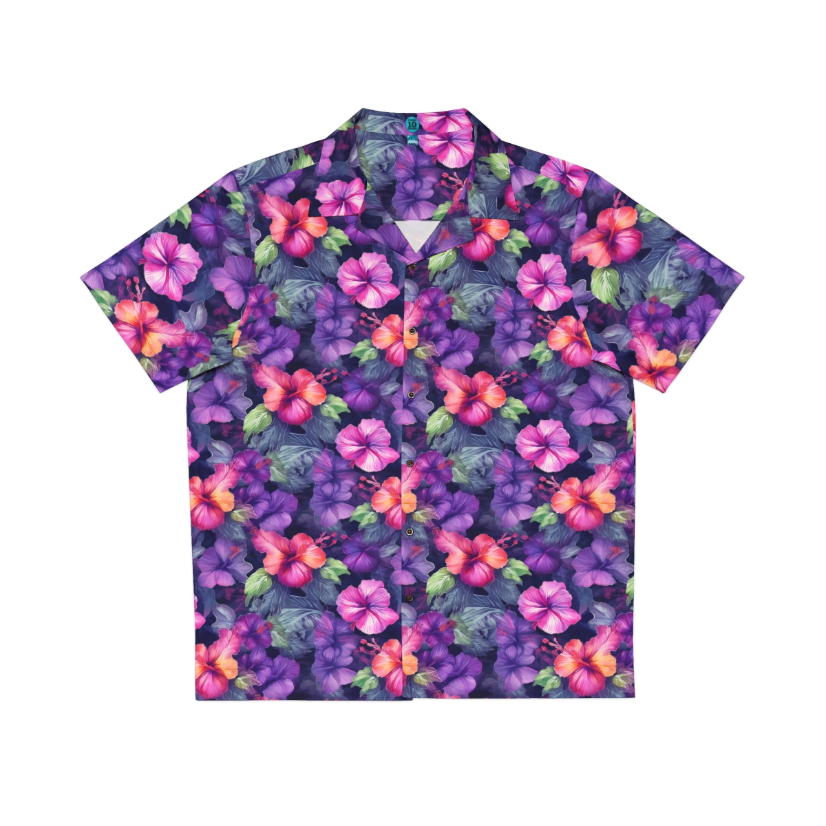 Watercolor Hibiscus (Dark I) Aloha Shirt product main image