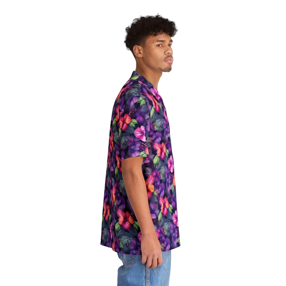 Watercolor Hibiscus (Dark I) Aloha Shirt product thumbnail image