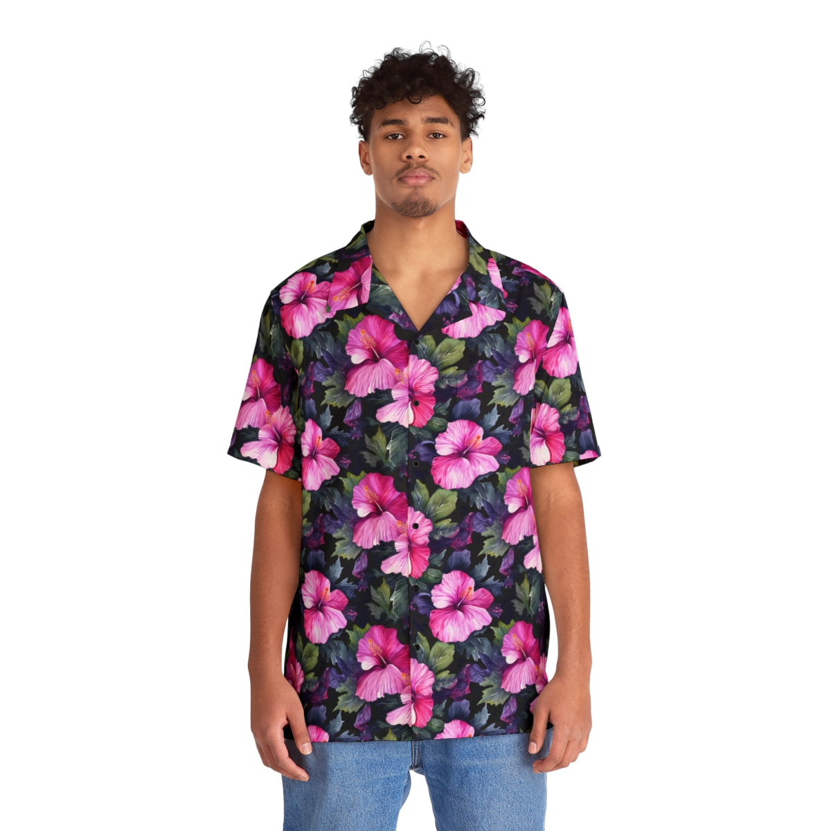 Watercolor Hibiscus (Dark III) Aloha Shirt product thumbnail image