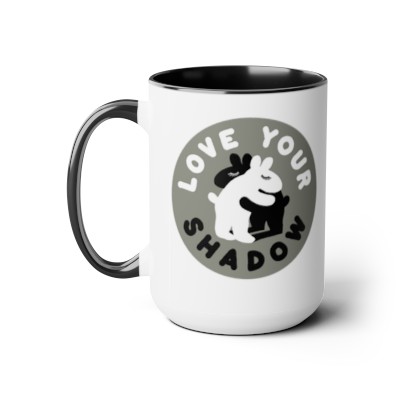 Love Your Shadow - Girl Shadow - Two-Tone Coffee Mugs, 15oz