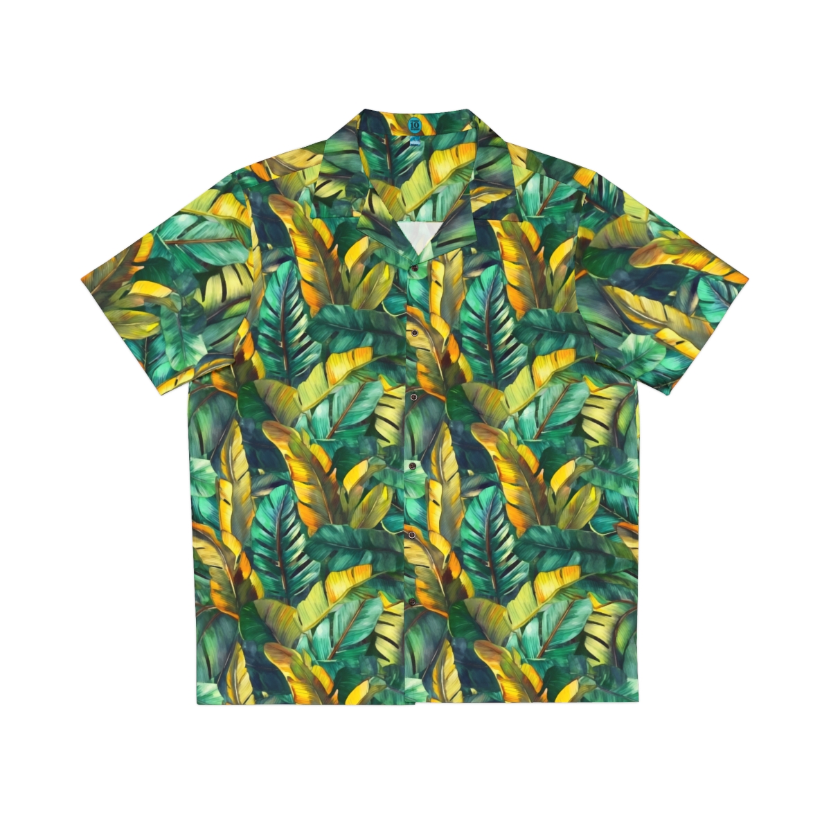 Watercolor Banana Leaves (Dark) Aloha Shirt product main image