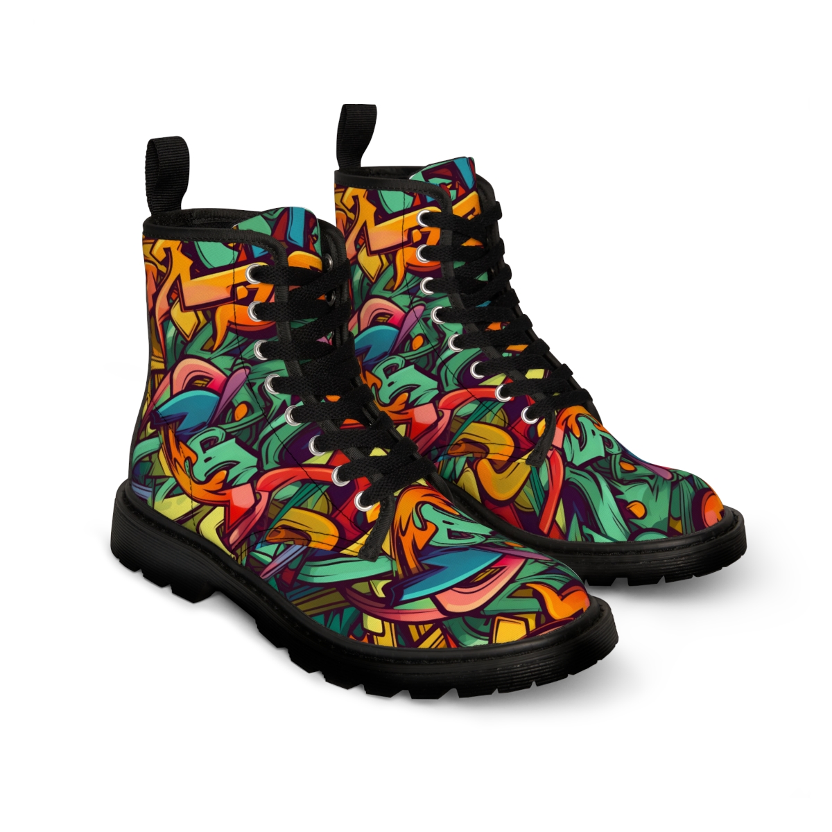 Graffiti Wildstyle (Vivid) Women's Canvas Boots product thumbnail image