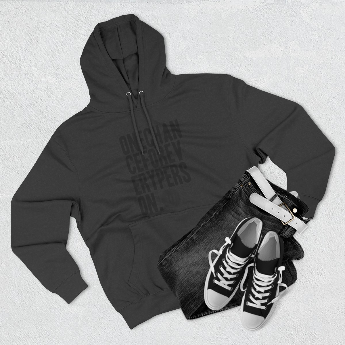 Black on Black One Chance Drip Premium Pullover Hoodie product thumbnail image