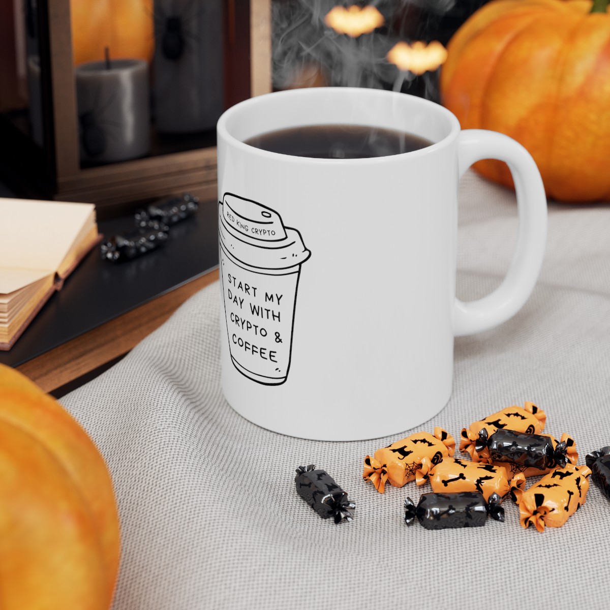 Start my Day with Crypto and Coffee - Ceramic Mug 11oz product main image