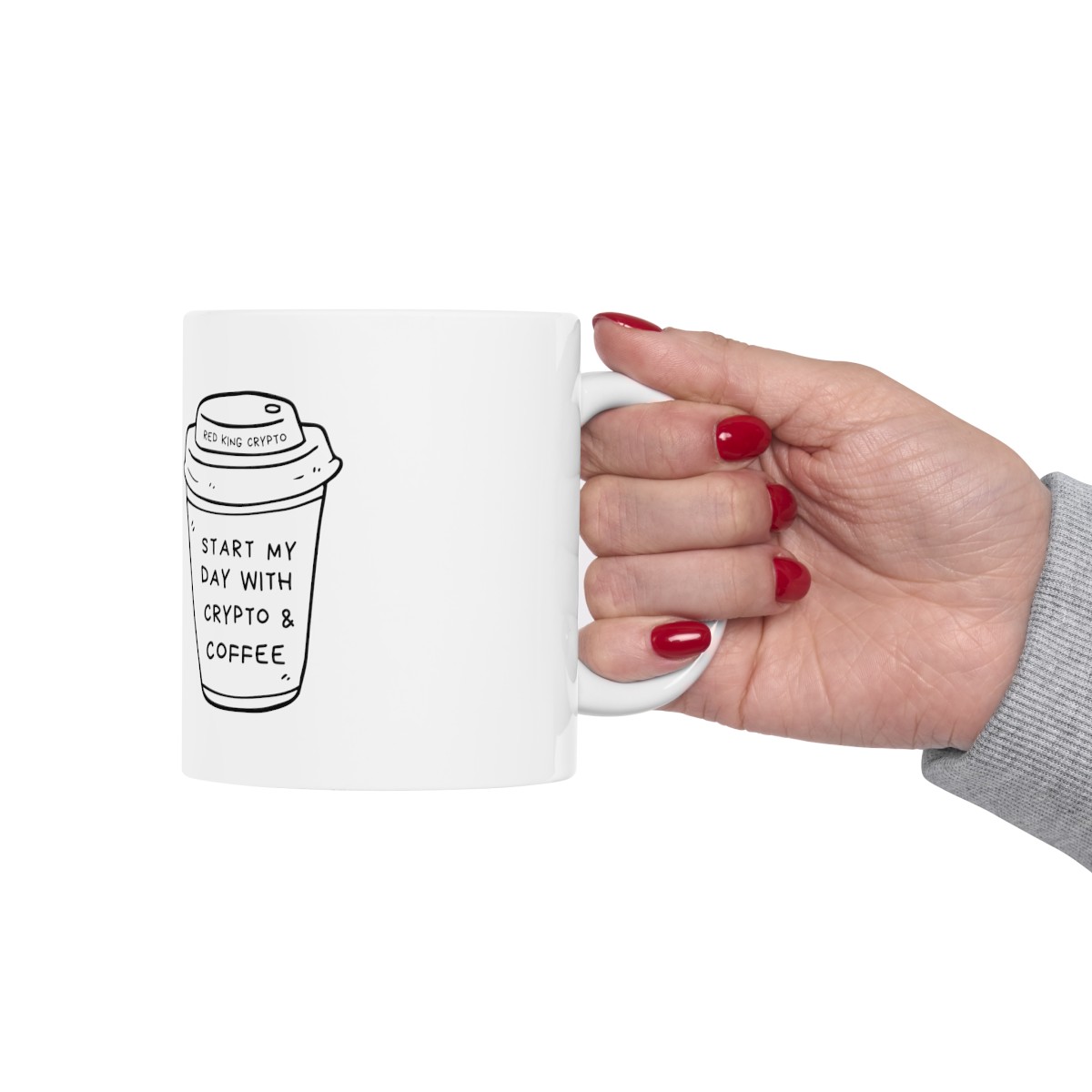 Start my Day with Crypto and Coffee - Ceramic Mug 11oz product thumbnail image