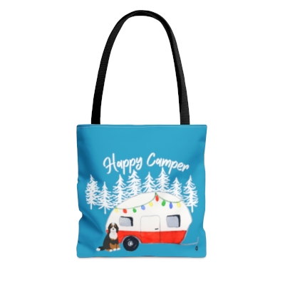Happy Camper Tote Bag, Cute Campsite Bag, Family Camping Tote Bag, Dog Camper Tote Bag, Fun Tote Bag, Great Outdoors Tote Bag