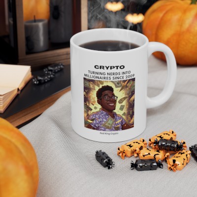 Crypto turning Nerds into Millionaires Ceramic Mug 11oz