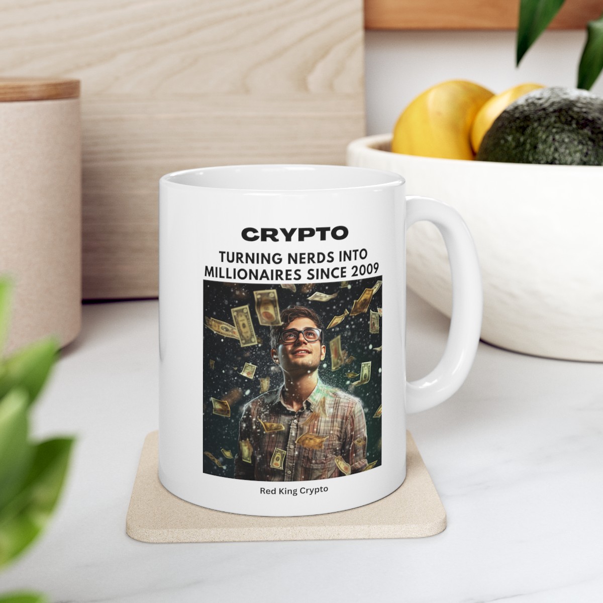 Crypto turning Nerds into Millionaires - Ceramic Mug 11oz product main image