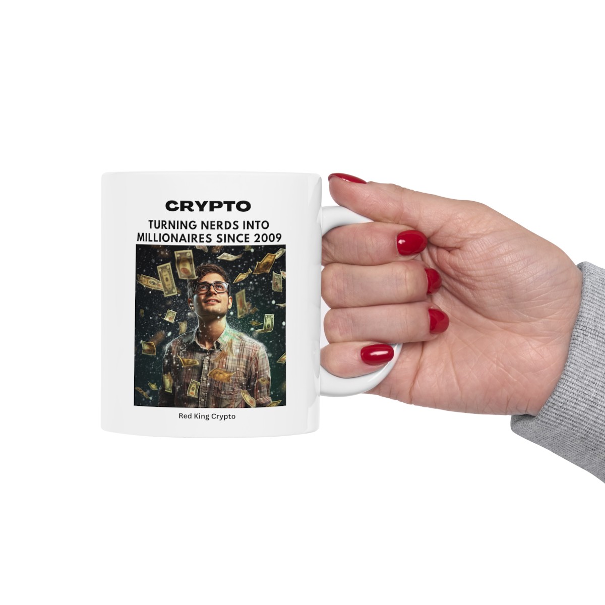 Crypto turning Nerds into Millionaires - Ceramic Mug 11oz product thumbnail image