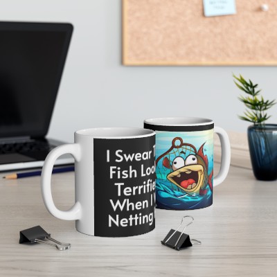 Funny Fishing Coffee Mug, Fisherman Will Love This. Hilarious Fish Is Very Colorful and Goofy. Ceramic Mug 11oz
