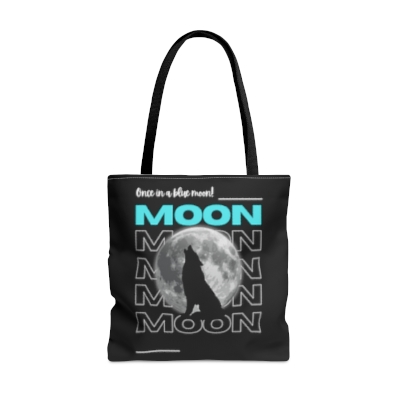 Once In A Blue Moon Tote Bag, Moon Tote Bag, Blue Moon Tote Bag, Wolf Tote Bag, Howl at the Moon Tote Bag, Blue Moon Tote Bag