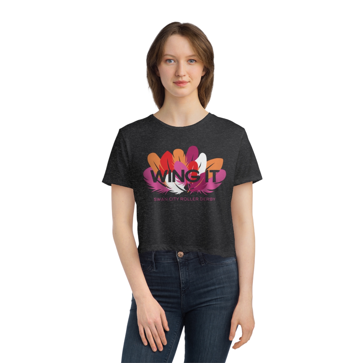 WING IT Lesbian Pride Crop Top product thumbnail image