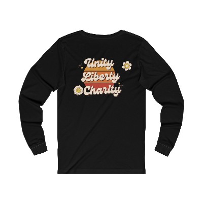 Long-Sleeve T-Shirt: "Unity Liberty Charity"