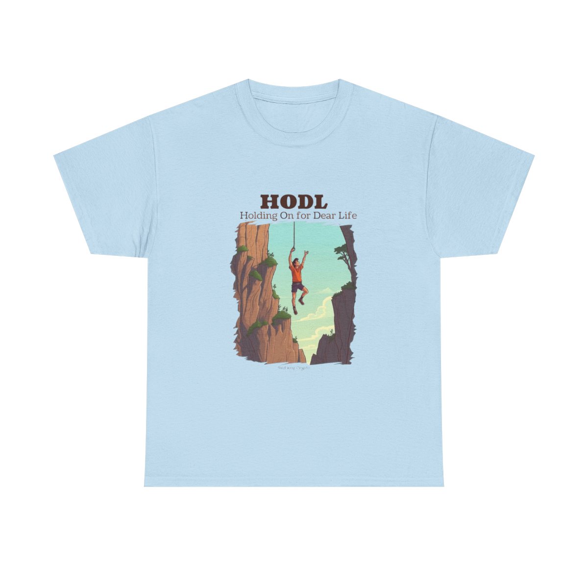 HODL - holding on For Dear Life - Unisex Heavy Cotton Tee product thumbnail image