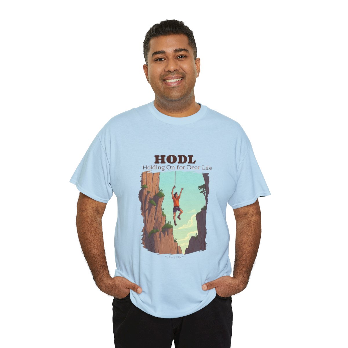 HODL - holding on For Dear Life - Unisex Heavy Cotton Tee product thumbnail image