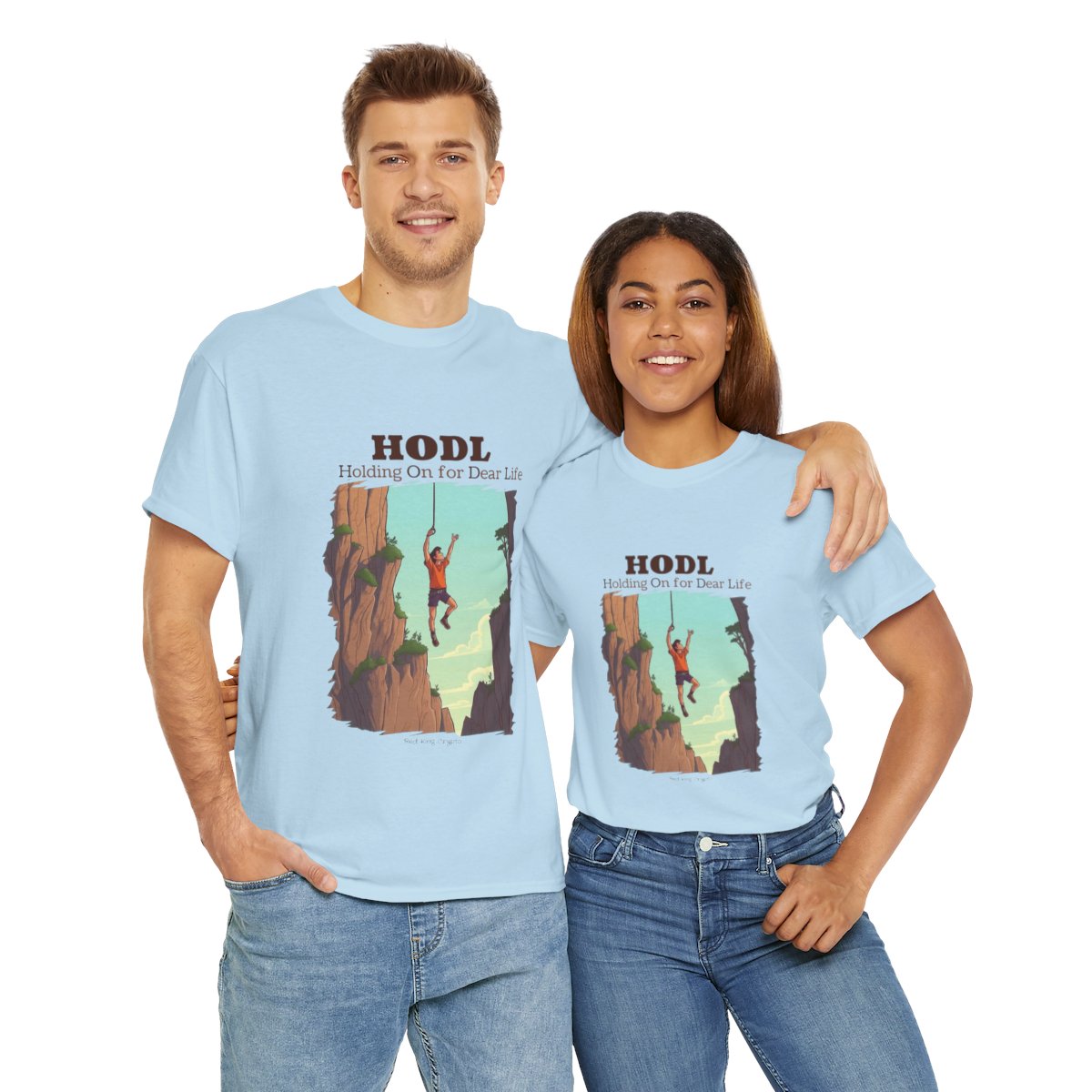 HODL - holding on For Dear Life - Unisex Heavy Cotton Tee product main image