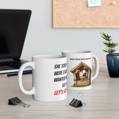 Funny Cartoon Coffee Mug, Goofy Dog, Funny Saying, Fishing Coffee Mug, Perfect Gift, Ceramic Dad's Mug 11oz