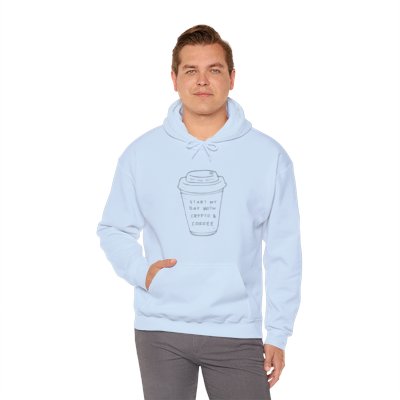 Start my Day with Crypto and Coffee - Unisex Heavy Blend™ Hooded Sweatshirt