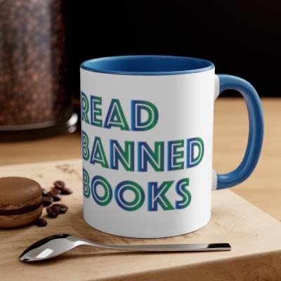 Read Banned Books - Accent Coffee Mug, 11oz