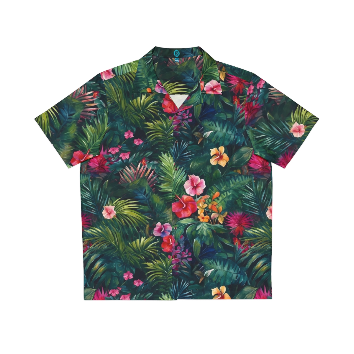 Watercolor Tropical Jungle (Dark 1) Men's Aloha Shirt product main image
