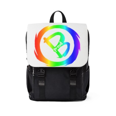 Casual Shoulder Backpack Rainbow B proud White Flap