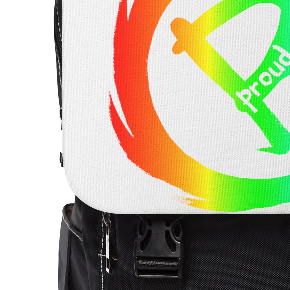 Casual Shoulder Backpack Rainbow B proud White Flap product thumbnail image