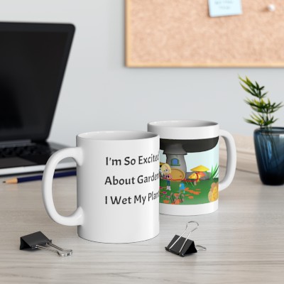 Funny Cartoon Mug, Gardening Coffee Mug, No Gardener Can Resist, Cute And Funny 11 Oz Ceramic Mug 