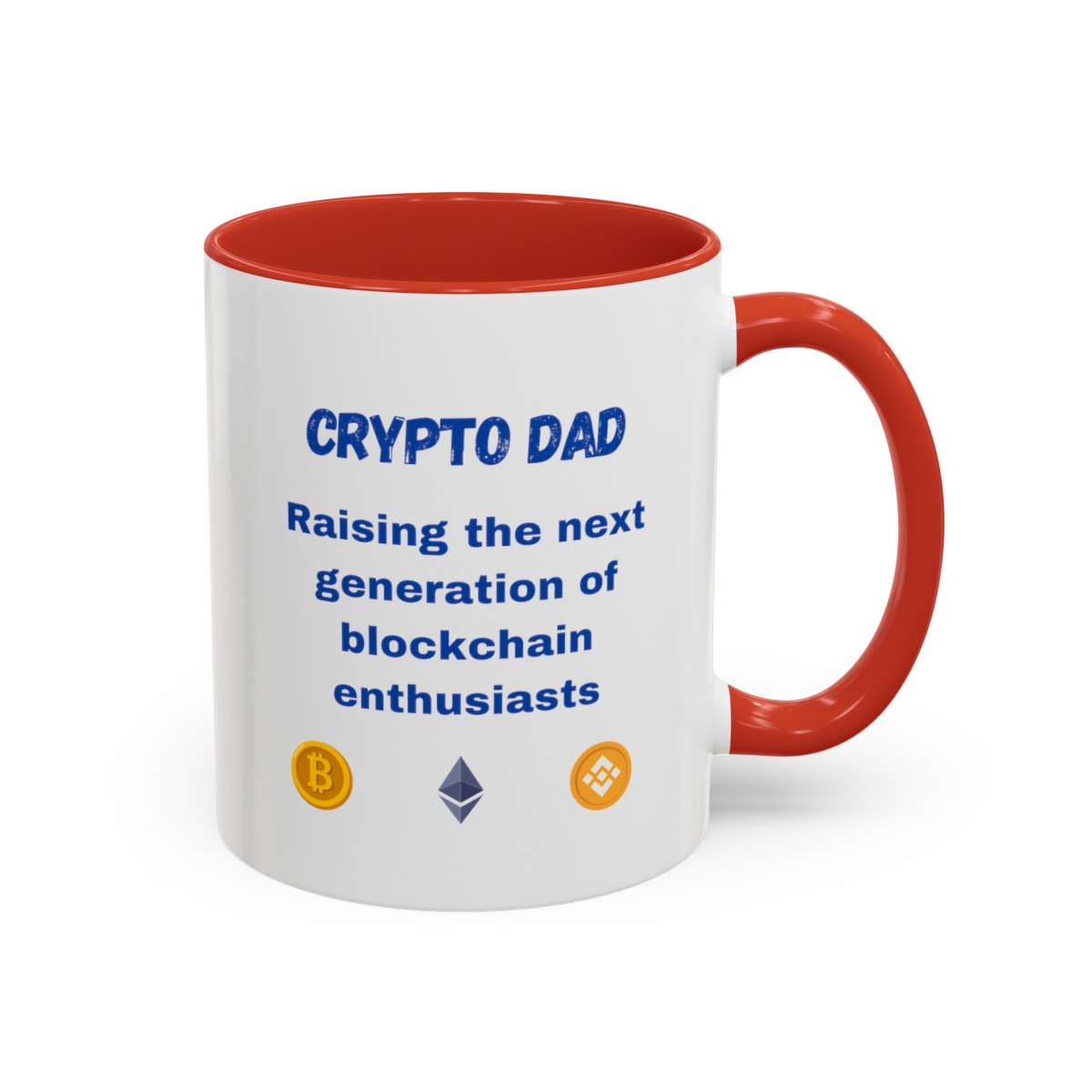 Crypto Dad - Raising the Next Generation of Blockchain Enthusiasts - Accent Coffee Mug, 11oz product thumbnail image