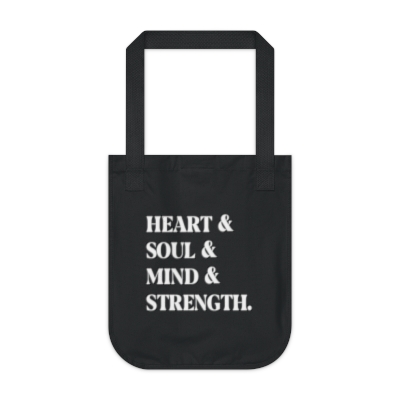 Organic Canvas Heart, Soul, Mind, & Strength Tote Bag