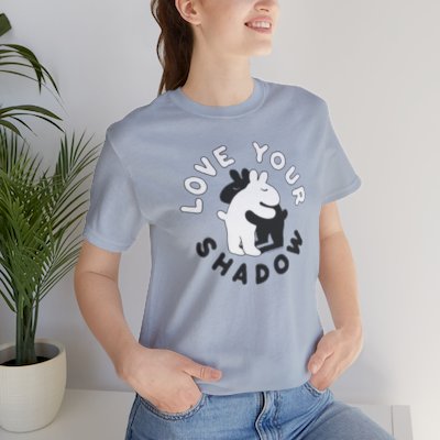 Love Your Shadow - Girl Shadow - Unisex Jersey Short Sleeve Tee - outline design