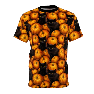 Black Kittens in the Pumpkin Patch Unisex T-Shirt
