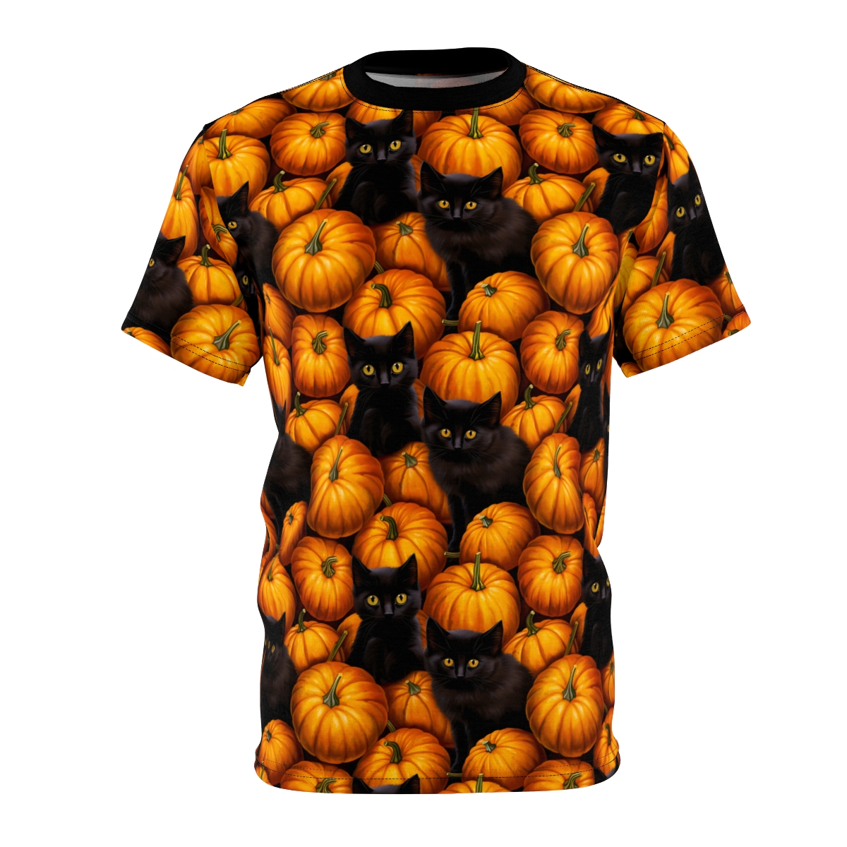 Black Kittens in the Pumpkin Patch Unisex T-Shirt product main image