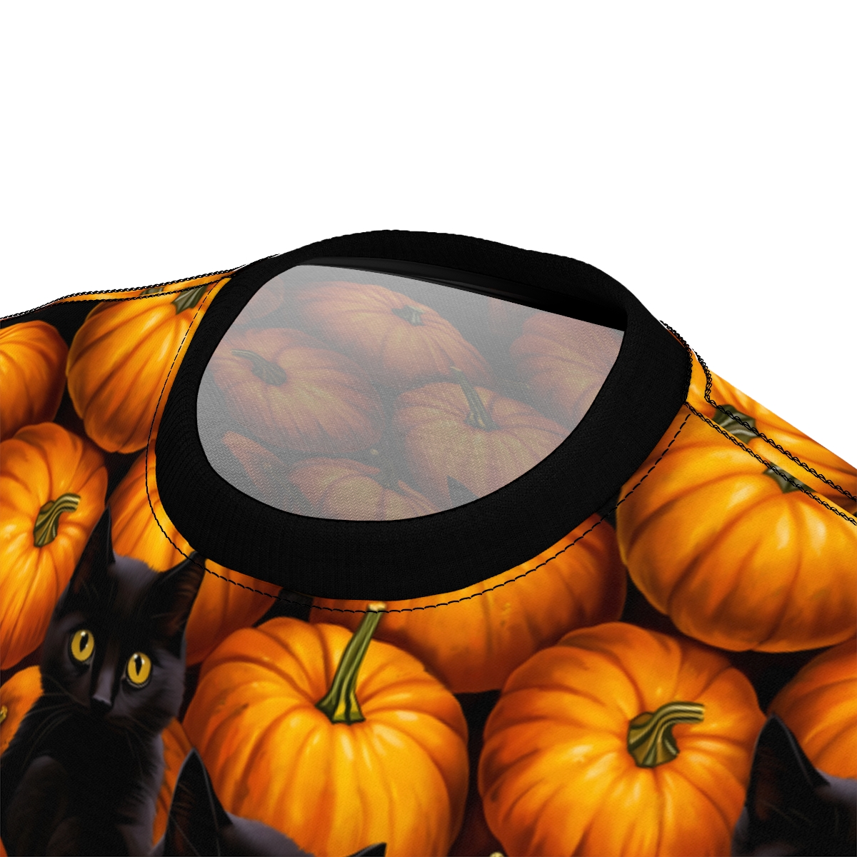Black Kittens in the Pumpkin Patch Unisex T-Shirt product thumbnail image