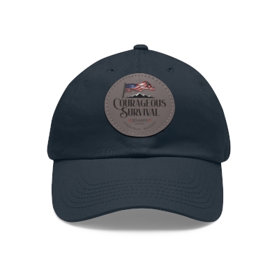 Hat with Leather Patch and Courageous Survival Logo