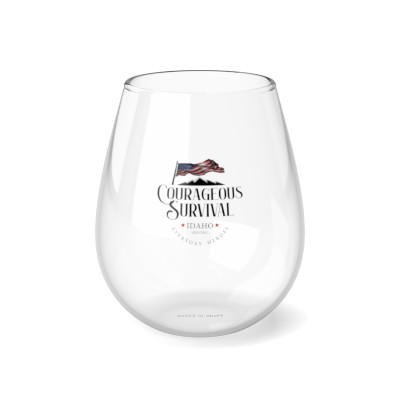 Courageous Survival Stemless Wine Glass, 11.75oz