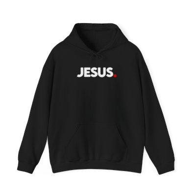 Jesus Period Red  - BLK Unisex Heavy Blend™ Hooded Sweatshirt