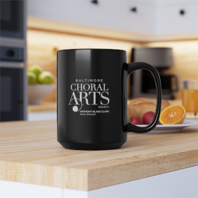 Choral Arts Logo Black Mug, 15oz