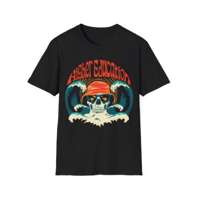 Higher Education Skull Design Unisex Softstyle T-Shirt 