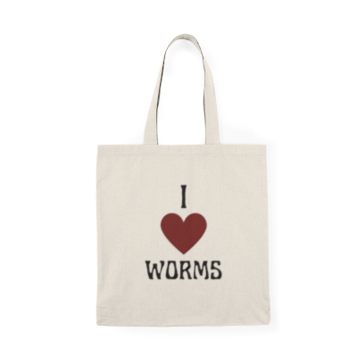 "I love worms" Tote Bag