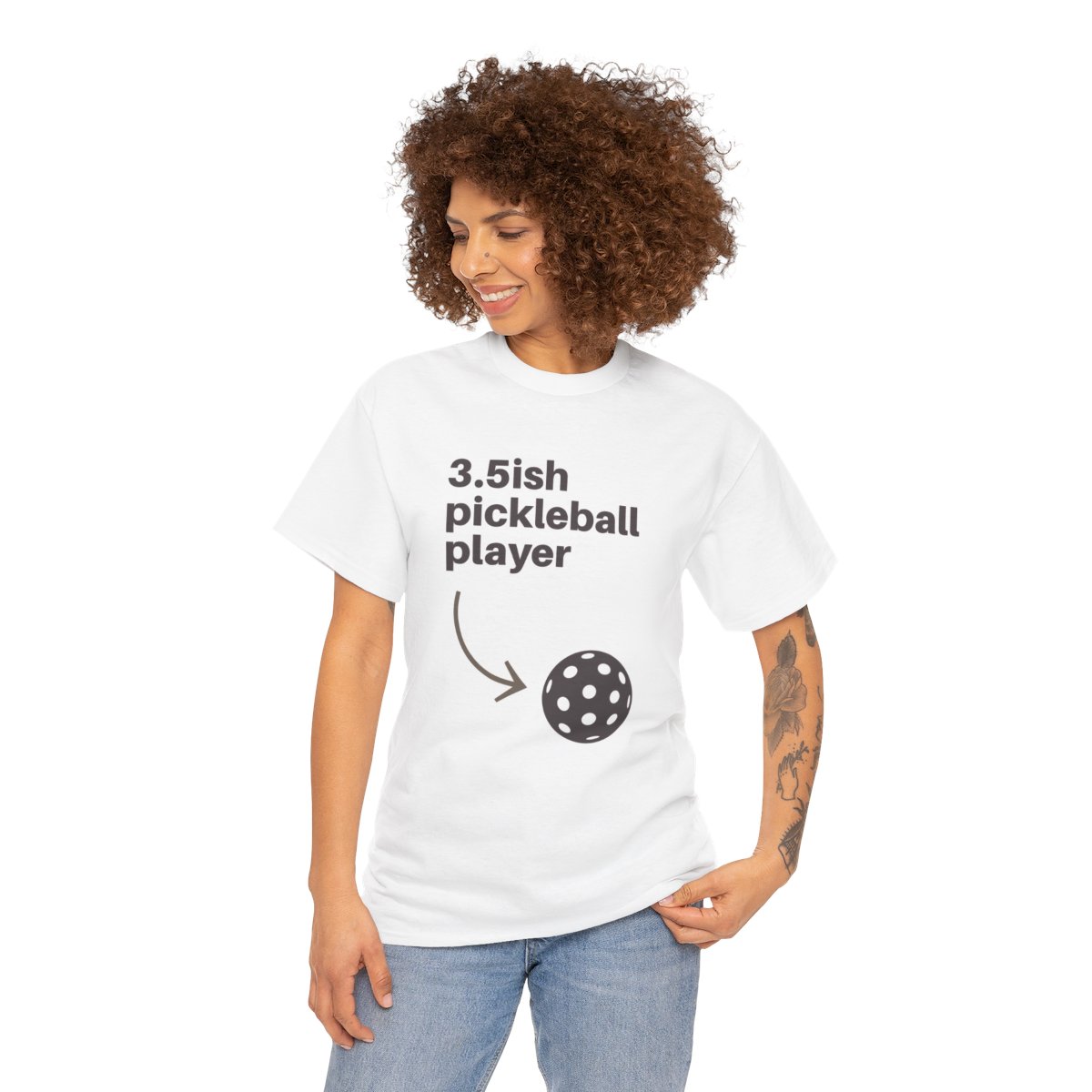 3.5ish Pickleball Player - Unisex Heavy Cotton Tee product thumbnail image