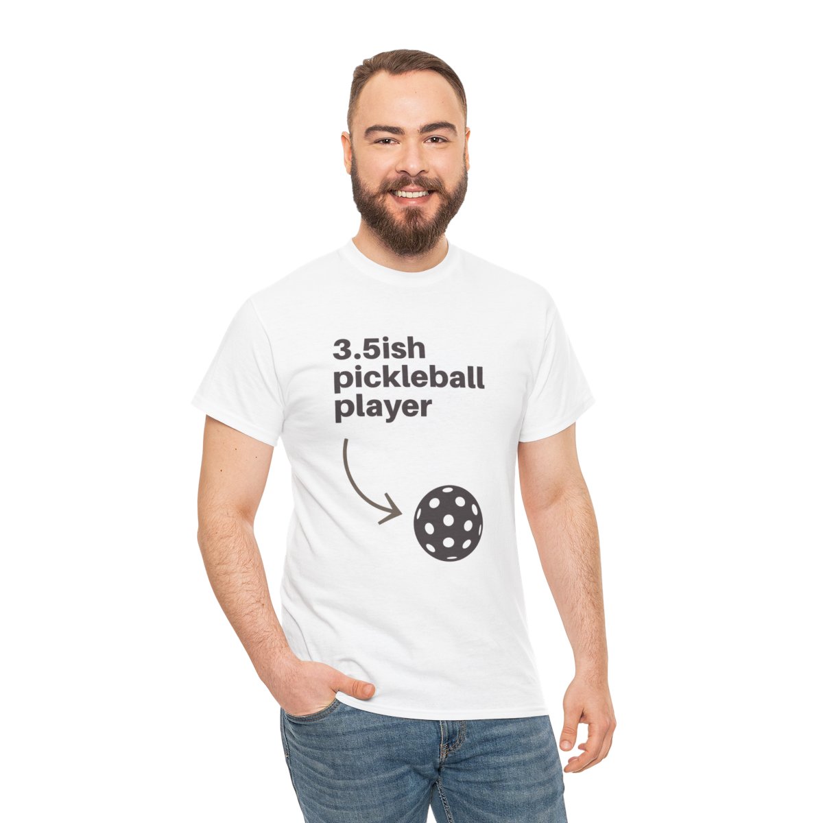 3.5ish Pickleball Player - Unisex Heavy Cotton Tee product thumbnail image