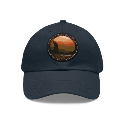 Alaska Lodge Adventure - Sunset - Dad Hat with Leather Patch (Round)