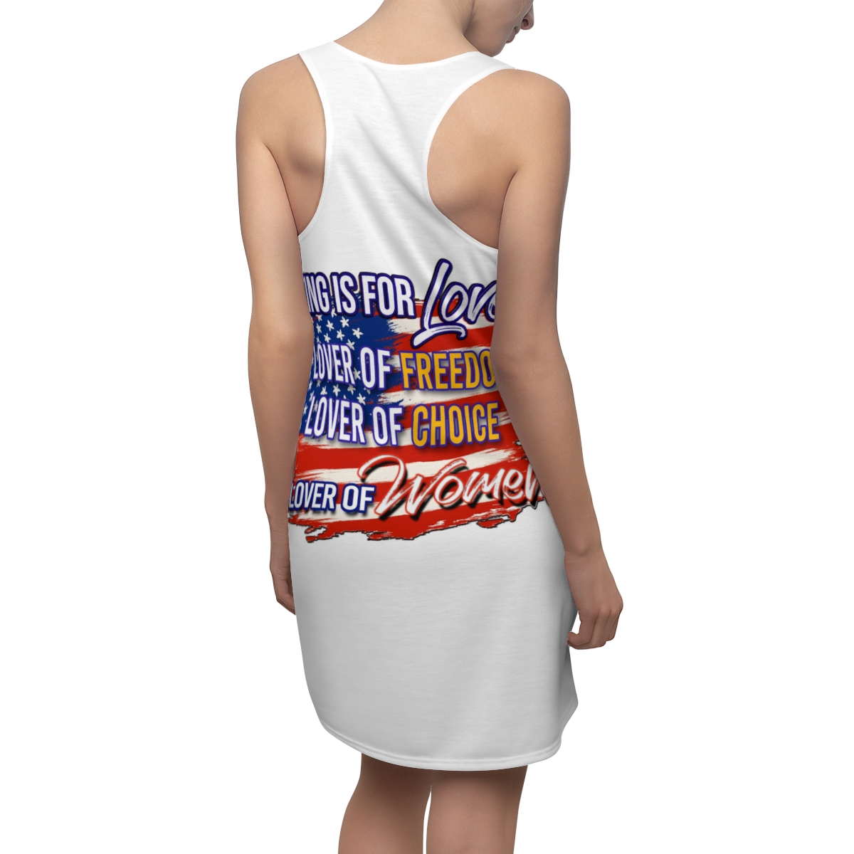 Lover of Women Front and Back Women's Cut & Sew Racerback Dress (AOP) product thumbnail image
