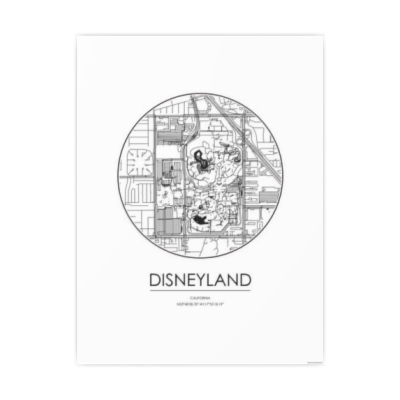 Disneyland B&W Map Photo Art Paper Poster