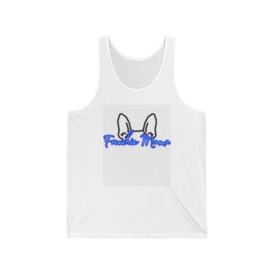 Frenchie Mama Blue Lettering Unisex Jersey Tank