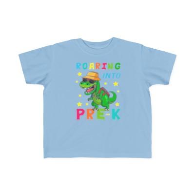 Dinosaur Pre-K Toddler's Fine Jersey Tee, Preschool tee, Roaring into Pre-K Tee